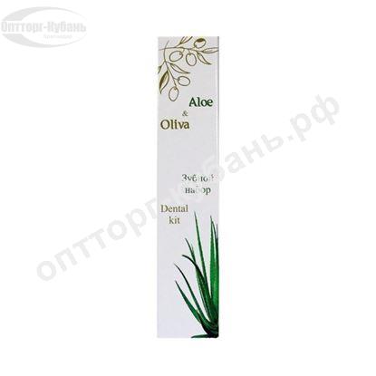 Изображение Зубной набор Aloe & Oliva упак. картон (зубная щётка, зубная паста упак. саше)