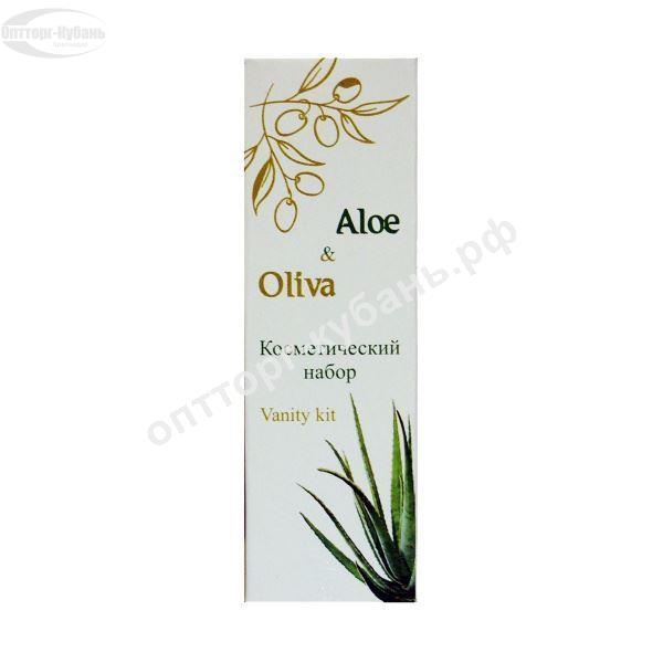 Изображение Косметический набор Aloe & Oliva упак. картон (ват. диск 2 шт, ват. палочки 3 шт, пилочка для ногтей)