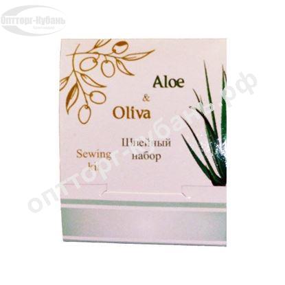 Изображение Швейный набор Aloe & Oliva упак. картон (нитки, иголка, булавка, пуговицы)
