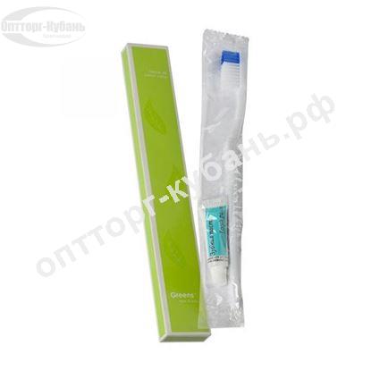 Изображение Зубной набор Greens упак. картон (зубная щётка, зубная паста упак. туба)